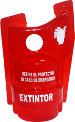 ACRÍLICO PROTECTOR EXTINTOR ARTICULADO CON PESTAÑA