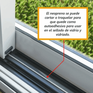 Neopreno para vidrio