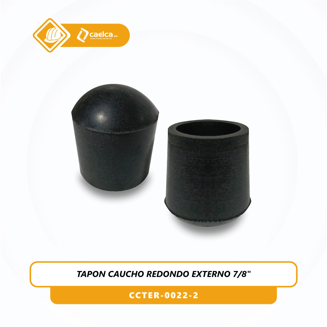 Tapón redondo en caucho externo de 7/8 pulgadas