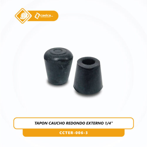 Tapón redondo en caucho externo 1/4" pulgadas